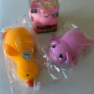 Squishy Chubby Pig, Squishy Pig & Yellow Duck Squishy Toys - Pink & Yellow